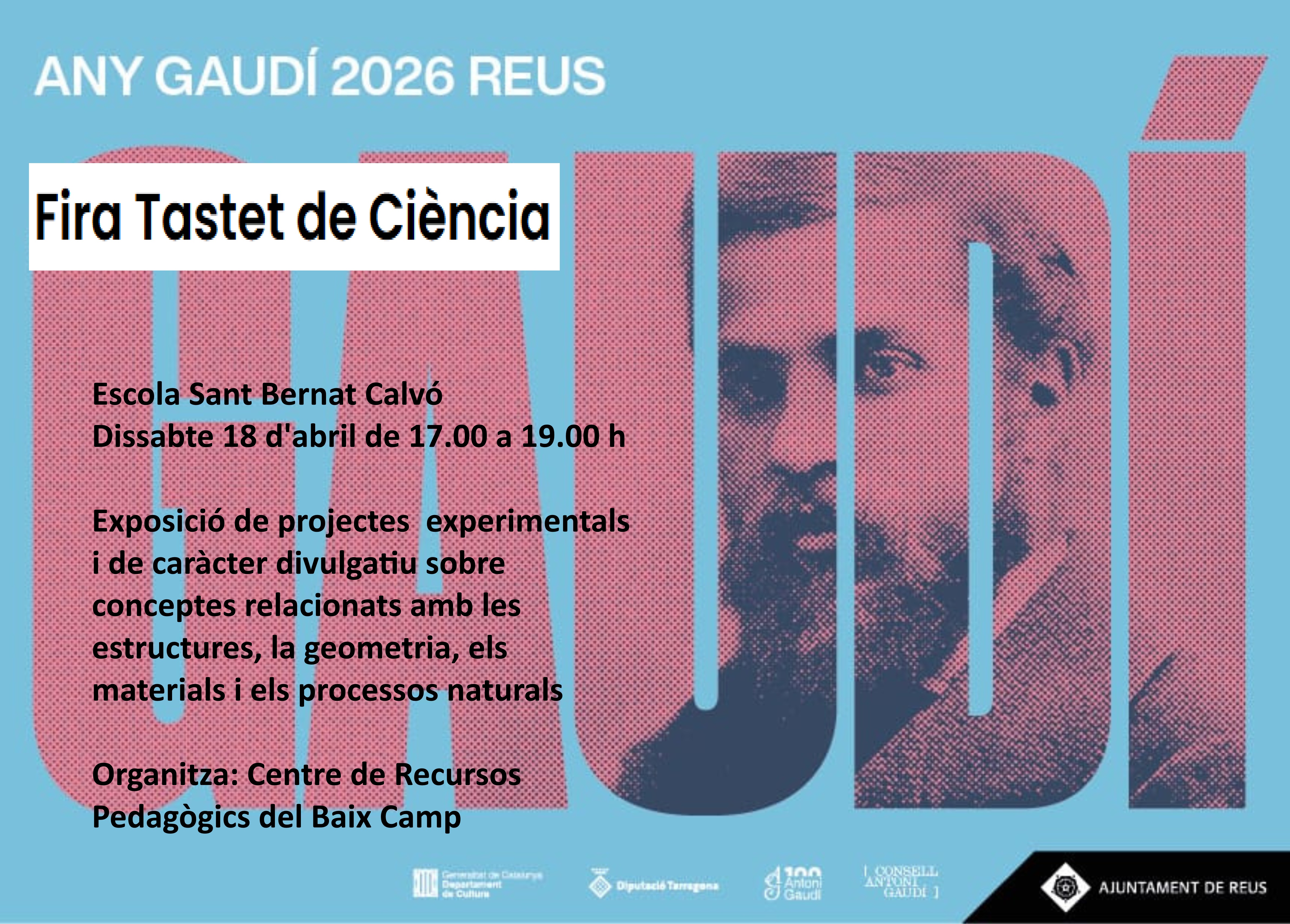 Cartell amb informació sobre la fira Tastet de CIència 2026